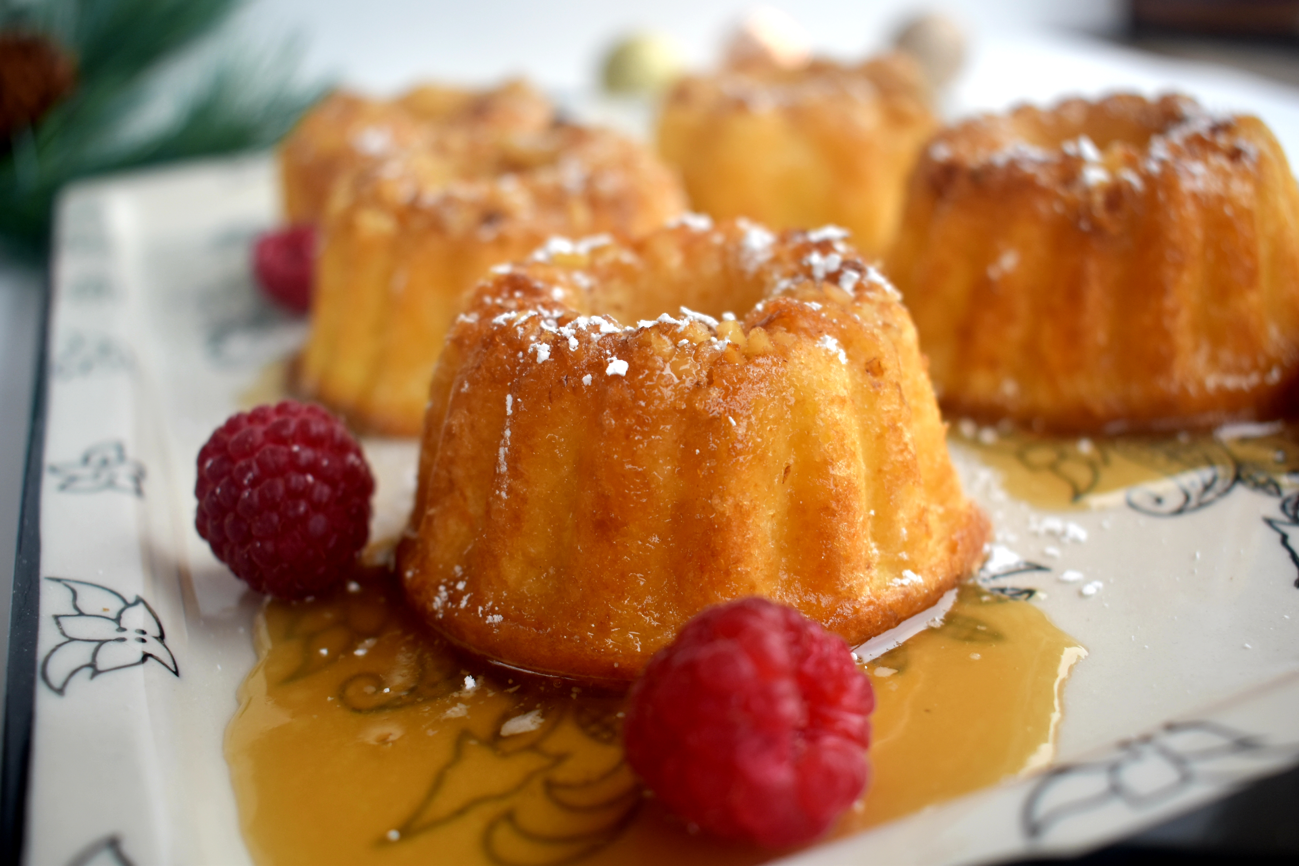 Sugary rum soaked mini yellow cakes