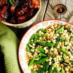Simple, fresh corn and peas lightly sauteed are the perfect summer side dish that pairs with Sweet & sticky Ribs