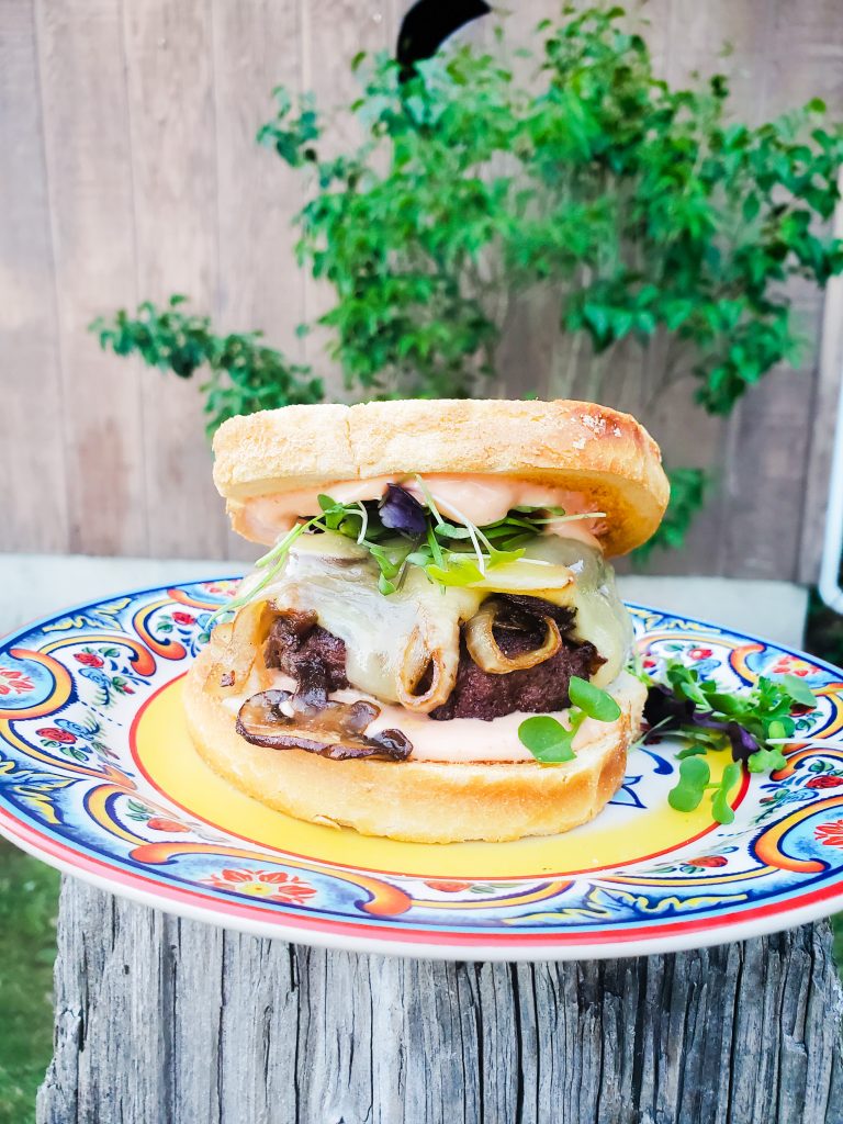 Beef grilled patty melt