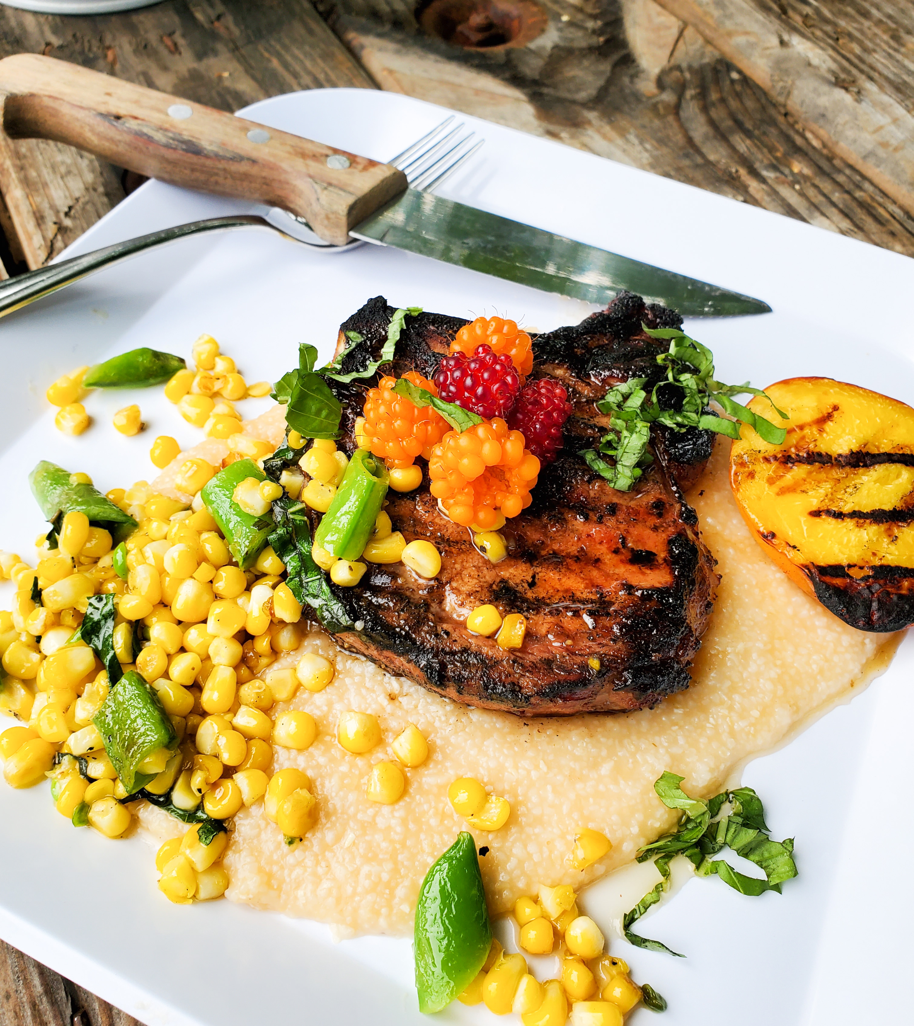 Balsamic & Hot Honey Grilled Pork Chops are sweet and tangy with a slight touch of heat and char from the grill.