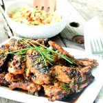Lemongrass infused Thai Party Wings are grilled and tossed with a blend of sweet and spicy Thai inspired ingredients that really pack in the flavor!