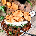 Out West Cowboy Steak Chili combines tender steak, pinto beans and poblano chili peppers for a hearty meal with a subtle campfire cooked taste.