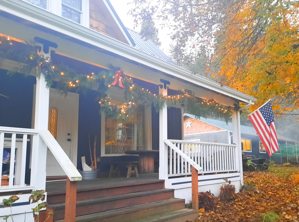 Use extra cedar boughs to make a garland for your porch