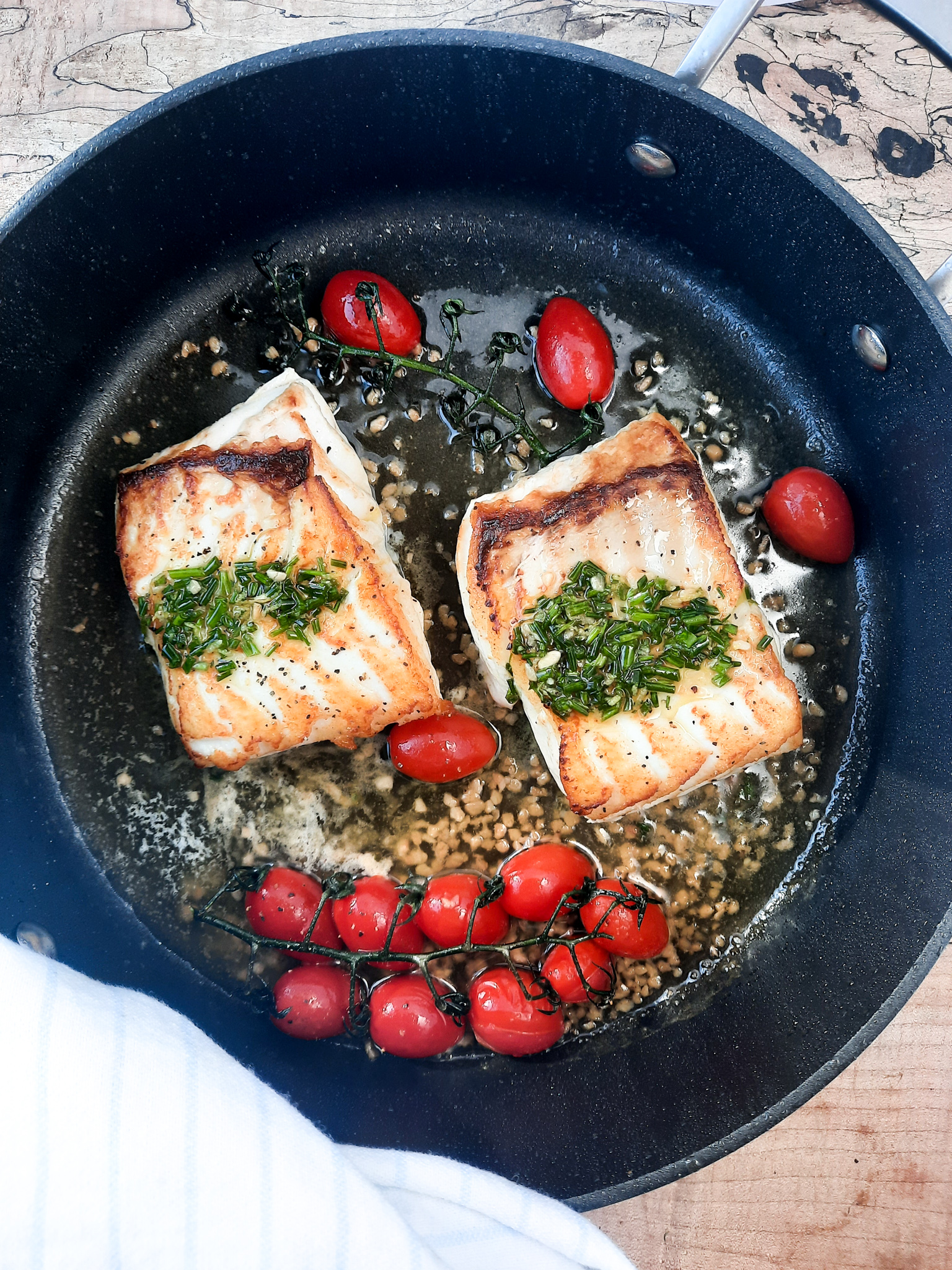 Pan seared halibut ready in 6 minutes