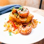 Cajun Shrimp & Corn Cake with Chipotle Cream