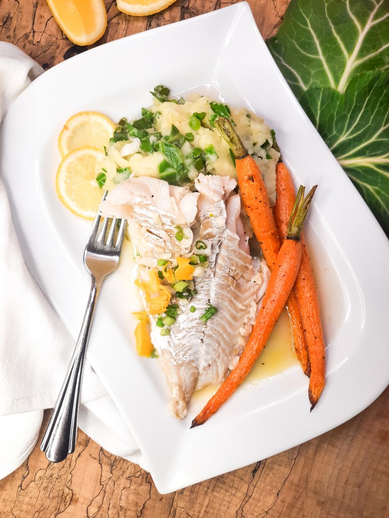 Simple, elegant Wine and Garlic Poached Cod with Irish Colcannon is a fresh take on the traditional Irish fare and it's ready in 20 minutes.