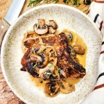 Pork Chops with Mushroom Sauce is an easy weeknight meal with seared chops and a flavorful mushroom sauce with shallot, sherry and butter