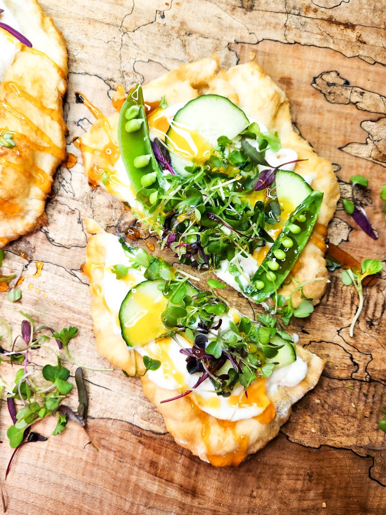 Spring Frybread with Ricotta and Hot Honey