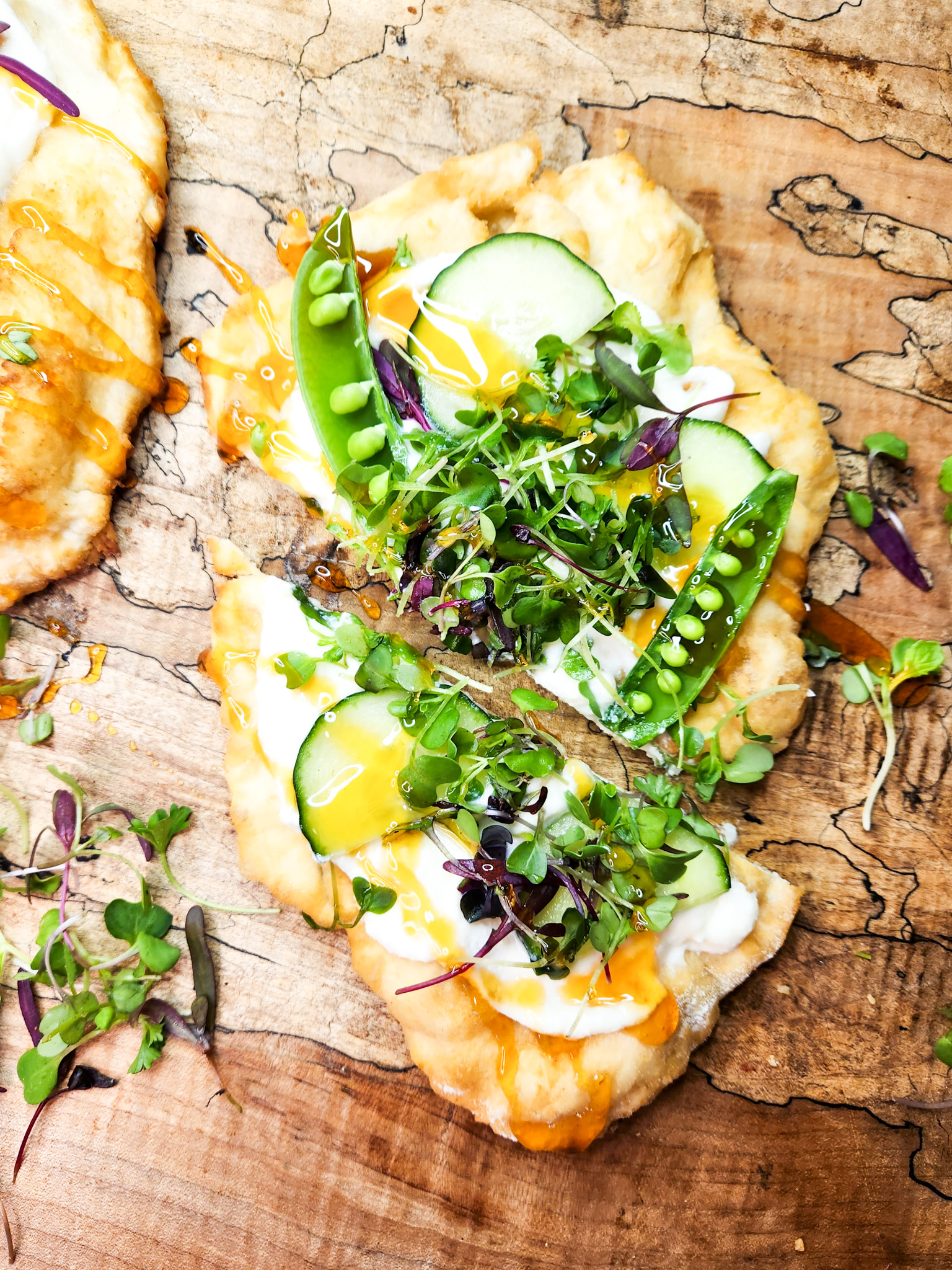 Spring Frybread with Ricotta and Hot Honey