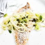 Seared Cod with Fennel Slaw highlights the simplicity of flaky cod with earthy fennel bulb, briny capers and accents of citrus.