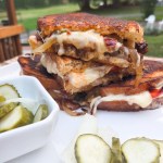 Grilled Steak Sandwich with sautéed onions, peppers and jalapenos, sliced grilled steak and melty provolone cheese with chipotle mayonnaise.