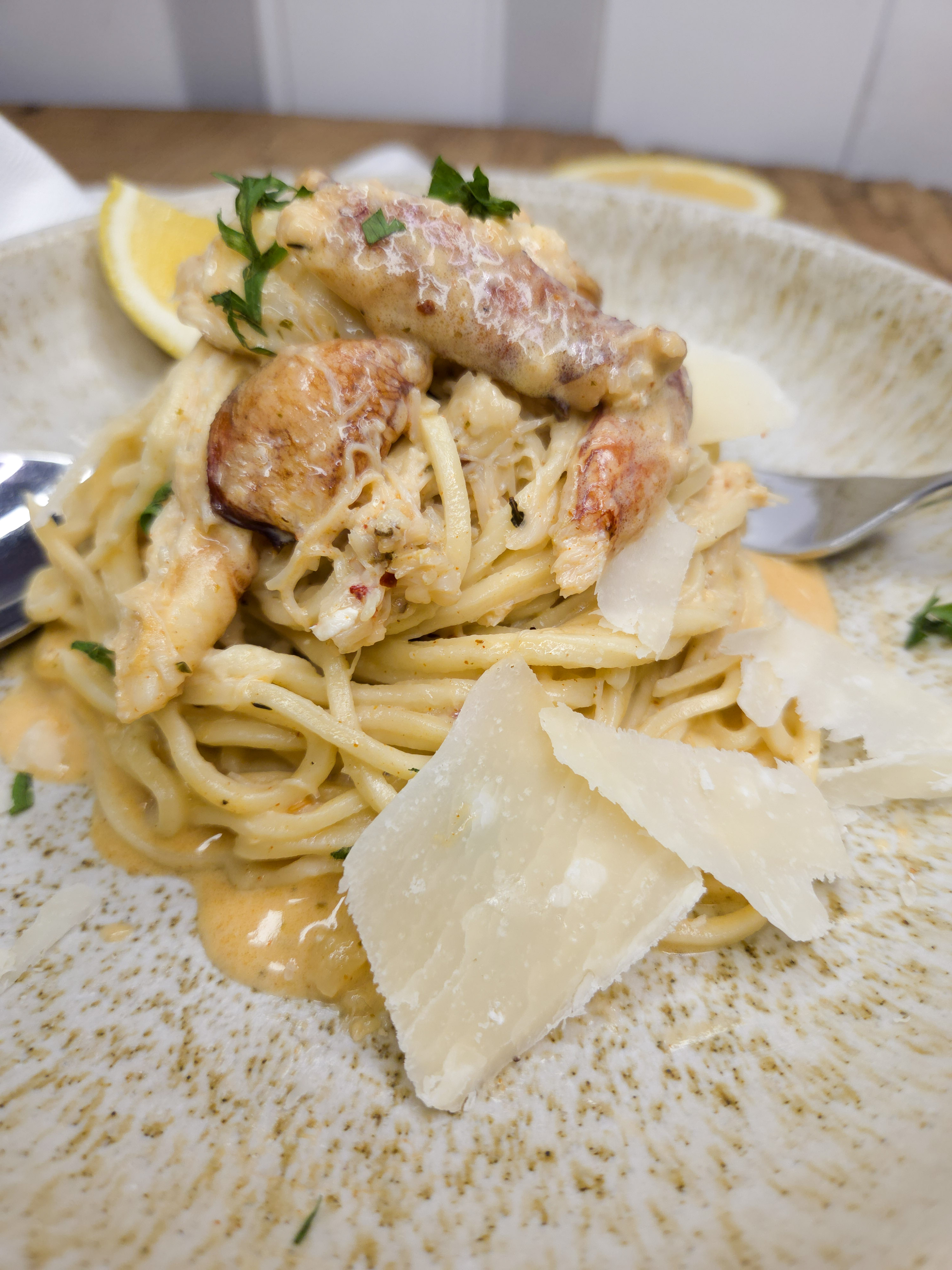 Cajun Crab Spaghetti is rich and creamy with a touch of heat from Cajun spices and layered with plenty of Dungeness crab.