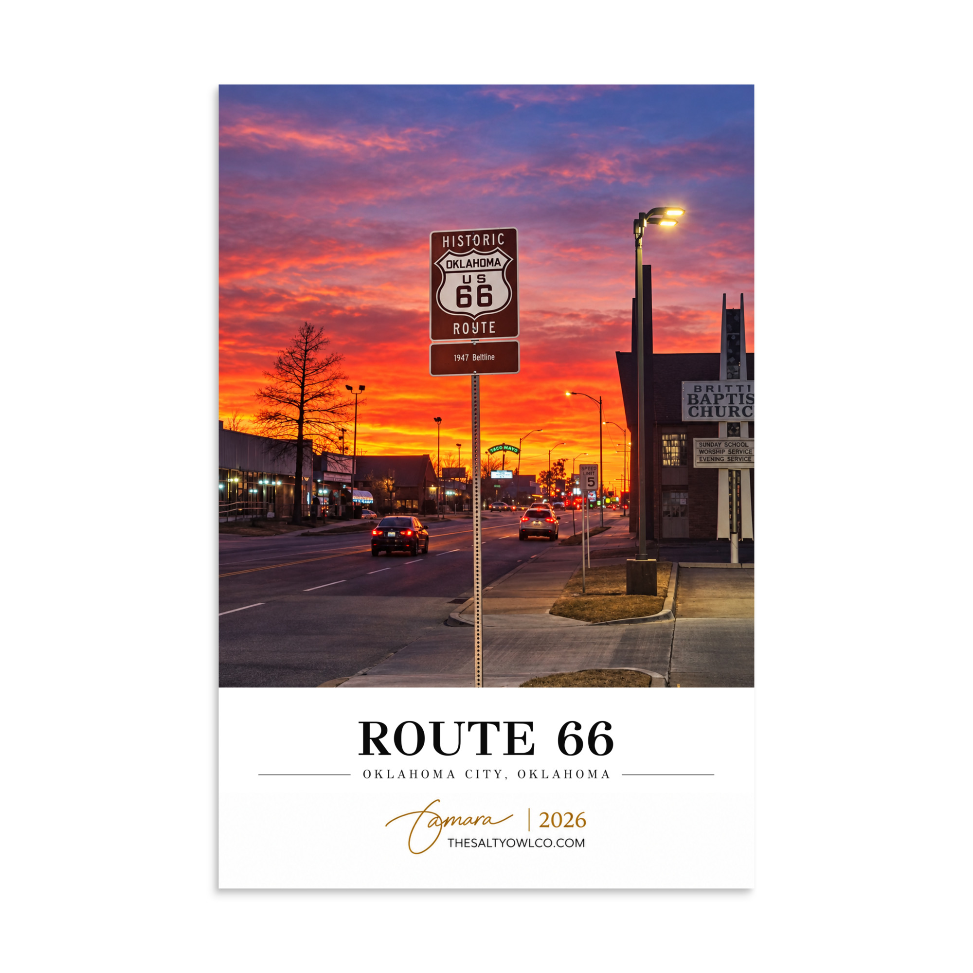 Route 66 - Oklahoma City Travel Print - Image 2